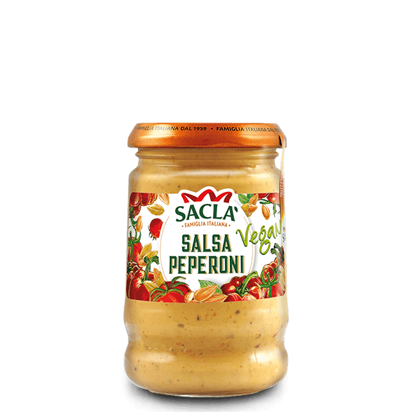 Vegan peppers and almonds pasta sauce